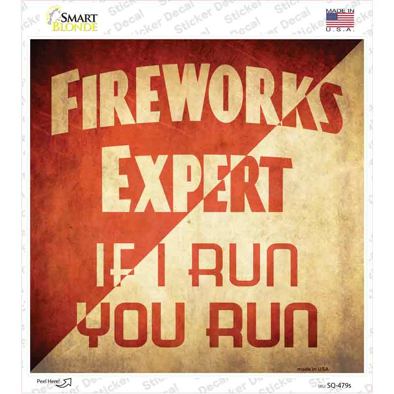 Fireworks Expert Novelty Square Sticker Decal