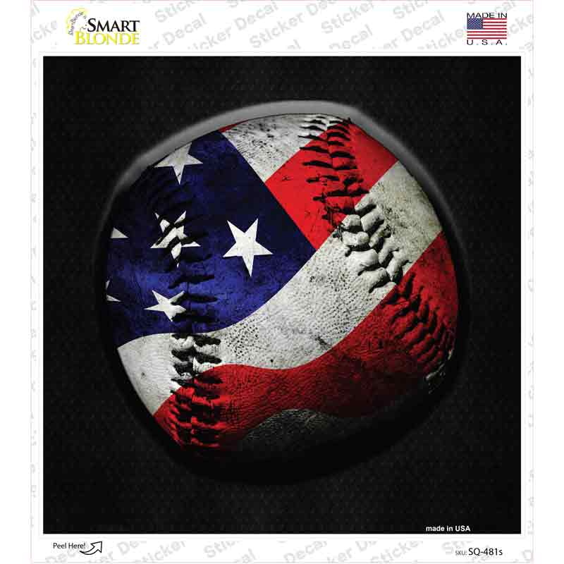 American Baseball Novelty Square Sticker Decal