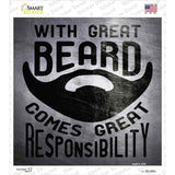 With Great Beard Novelty Square Sticker Decal