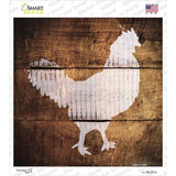 Rooster Painted Stencil Novelty Square Sticker Decal