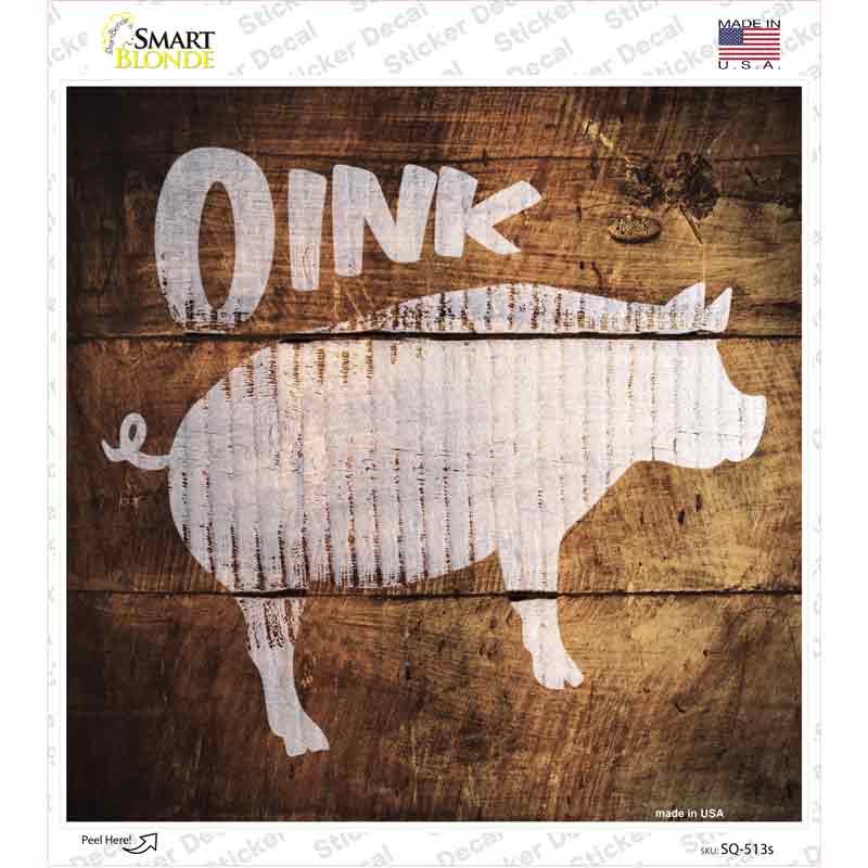 Pig Painted Stencil Novelty Square Sticker Decal