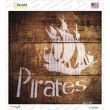 Pirates Painted Stencil Novelty Square Sticker Decal
