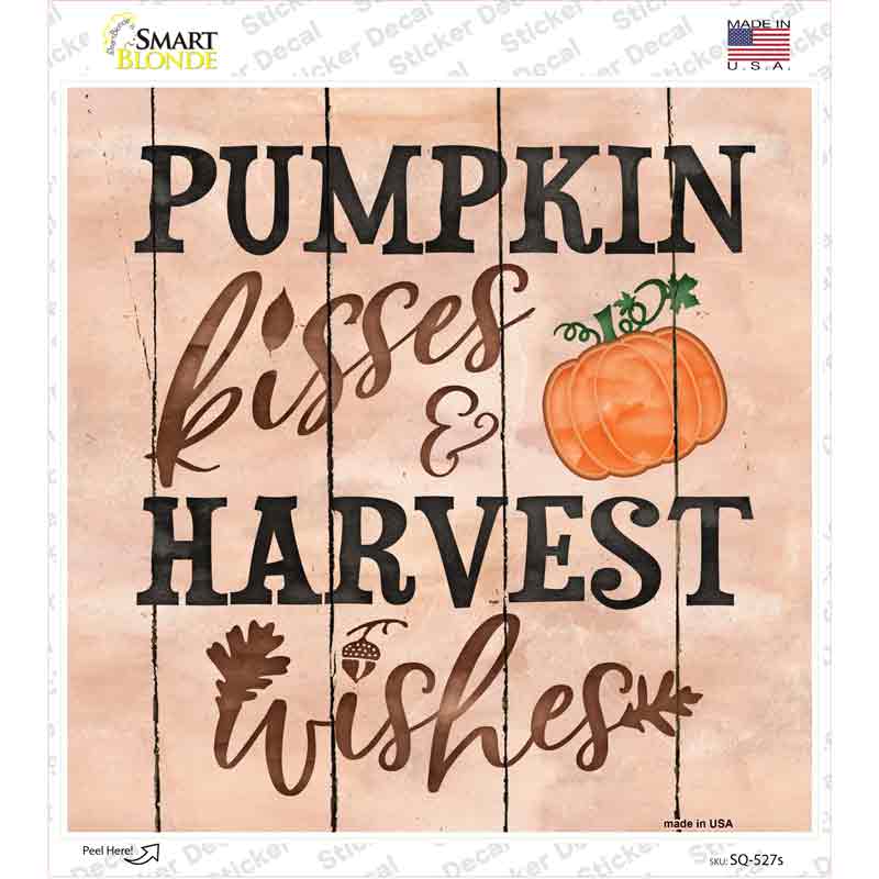 Kisses and Wishes Novelty Square Sticker Decal