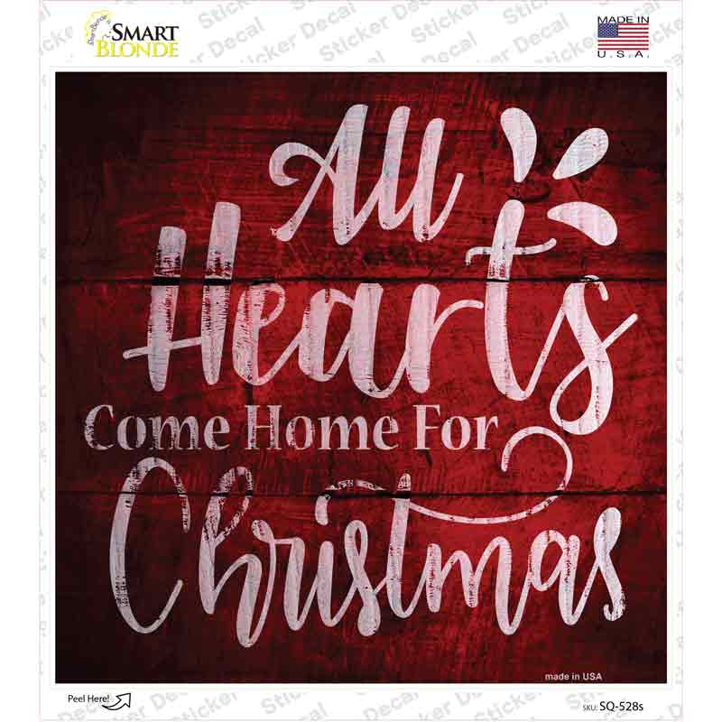 Come Home For Christmas Novelty Square Sticker Decal