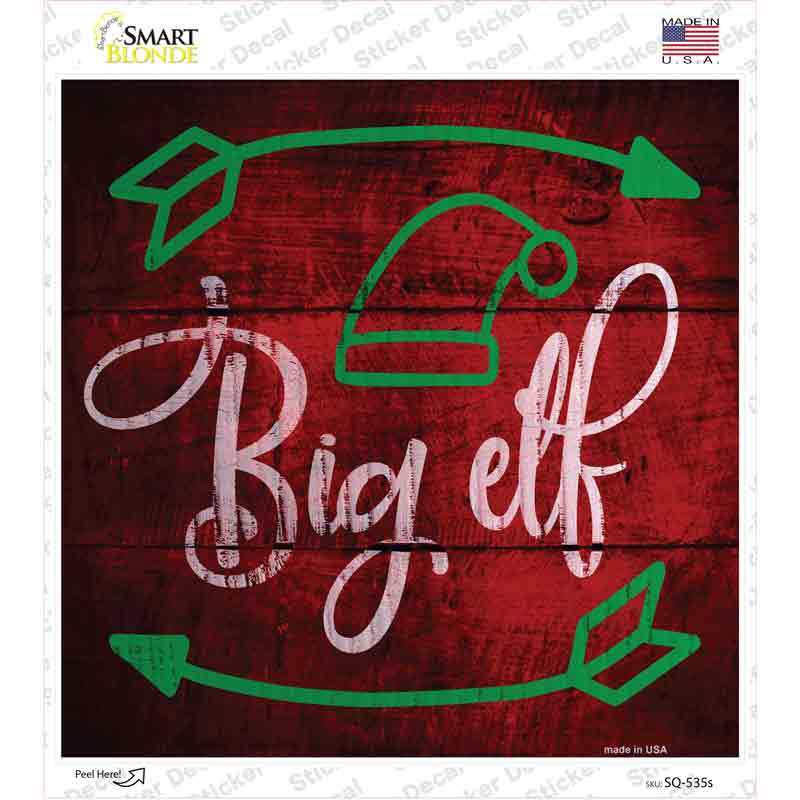 Big Elf Novelty Square Sticker Decal
