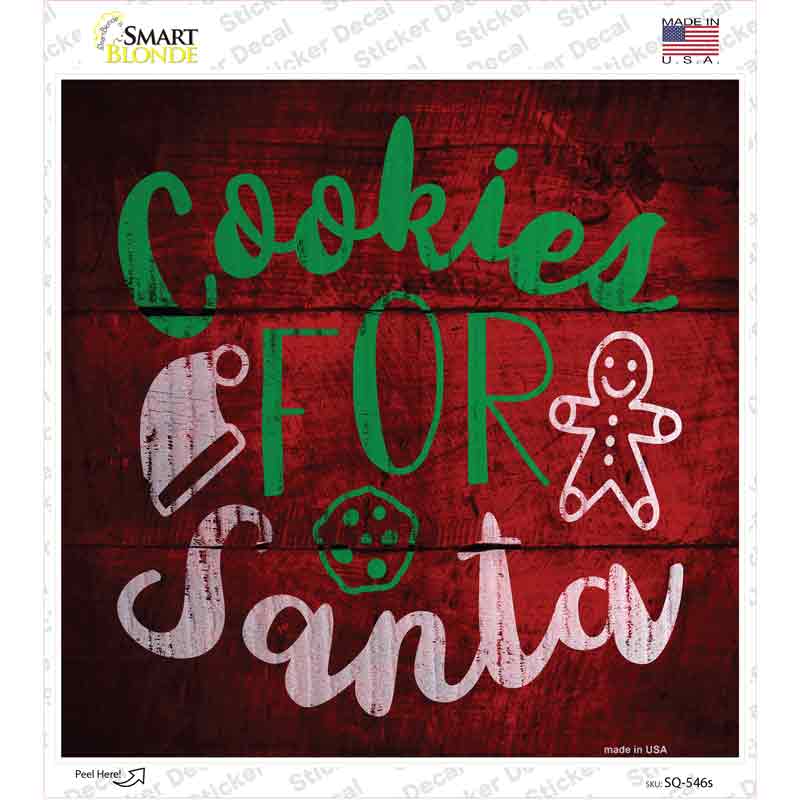 Cookies For Santa Novelty Square Sticker Decal