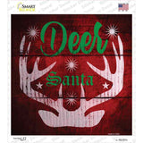 Deer Santa Novelty Square Sticker Decal