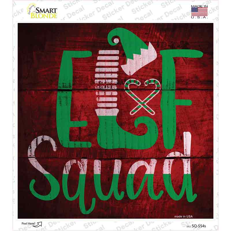 Elf Squad Novelty Square Sticker Decal