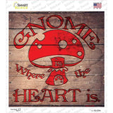 Gnome Where Home Is Novelty Square Sticker Decal