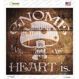 Gnome Where Home Is Mushroom Novelty Square Sticker Decal