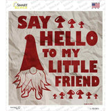 Say Hello to Gnome Novelty Square Sticker Decal