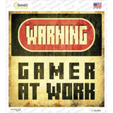 Warning Gamer at Work Novelty Square Sticker Decal
