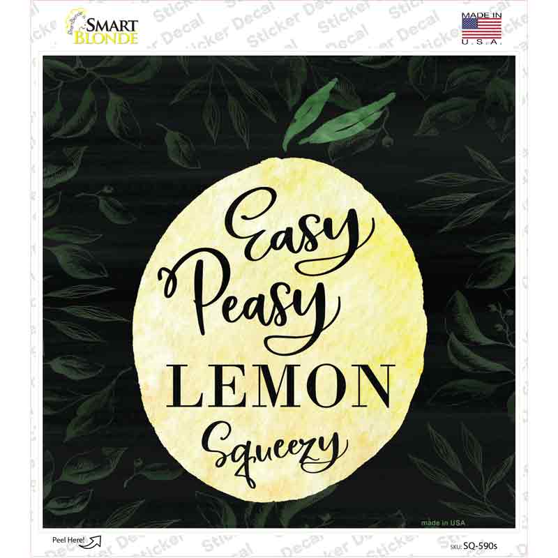 Easy Peasy Novelty Square Sticker Decal