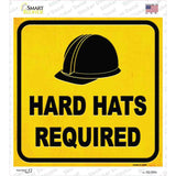 Hard Hats Required Novelty Square Sticker Decal