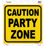 Caution Party Zone Novelty Square Sticker Decal