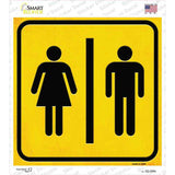 Men and Ladies Room Novelty Square Sticker Decal