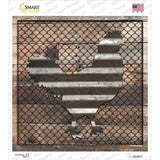 Corrugated Chicken on Wood Novelty Square Sticker Decal