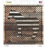 Corrugated Horse on Wood Novelty Square Sticker Decal