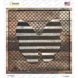 Corrugated Butterfly on Wood Novelty Square Sticker Decal