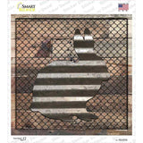 Corrugated Rabbit on Wood Novelty Square Sticker Decal