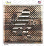 Corrugated Bird on Wood Novelty Square Sticker Decal
