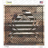 Corrugated Crab on Wood Novelty Square Sticker Decal