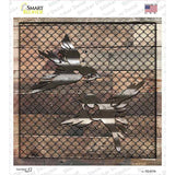 Corrugated Little Birds on Wood Novelty Square Sticker Decal