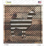 Corrugated Llama on Wood Novelty Square Sticker Decal
