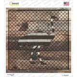 Corrugated Ostrich on Wood Novelty Square Sticker Decal