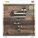 Corrugated Flamingo on Wood Novelty Square Sticker Decal