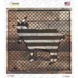 Corrugated Goat on Wood Novelty Square Sticker Decal