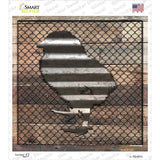 Corrugated Chick on Wood Novelty Square Sticker Decal