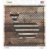Corrugated Whale on Wood Novelty Square Sticker Decal