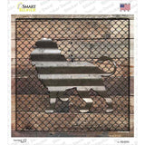 Corrugated Lion on Wood Novelty Square Sticker Decal