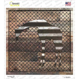 Corrugated Giraffe on Wood Novelty Square Sticker Decal