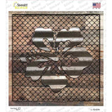 Corrugated Hawaiian Flowers on Wood Novelty Square Sticker Decal