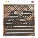 Corrugated Palm Trees on Wood Novelty Square Sticker Decal