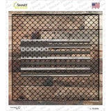 Corrugated American Flag on Wood Novelty Square Sticker Decal