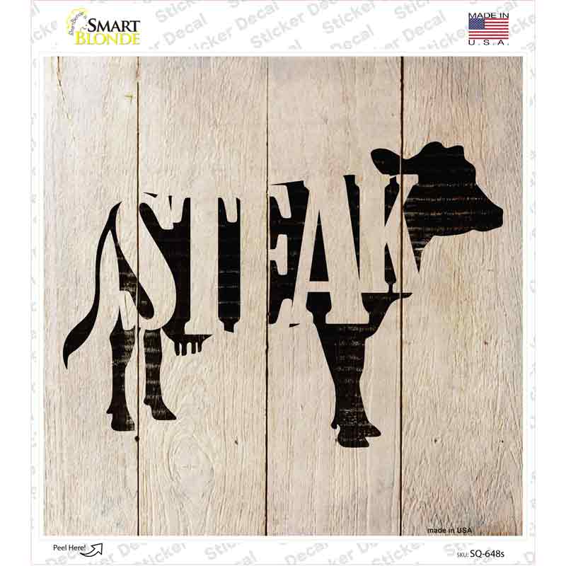 Cows Make Steak Novelty Square Sticker Decal