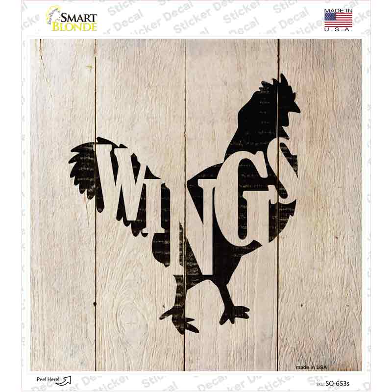 Chickens Make Wings Novelty Square Sticker Decal