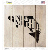 Fish Make Fish and Chips Novelty Square Sticker Decal