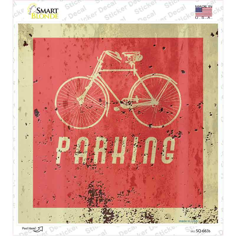 Bicycle Parking Novelty Square Sticker Decal