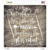 The M Is Silent Novelty Square Sticker Decal