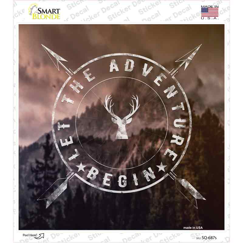 Let The Adventure Begin Novelty Square Sticker Decal