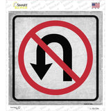 No U-Turn Novelty Square Sticker Decal