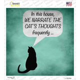 Cats Thoughts Novelty Square Sticker Decal