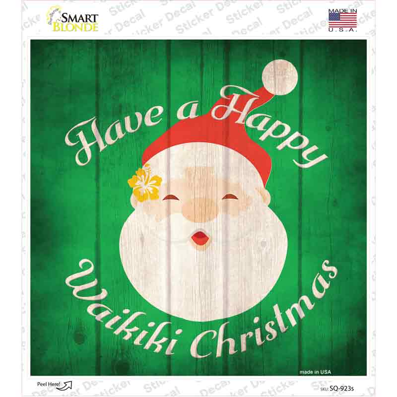 Waikiki Christmas Novelty Square Sticker Decal