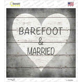 Barefoot and Married Novelty Square Sticker Decal