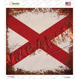 Alabama Rusty Stamped Novelty Square Sticker Decal