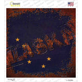 Alaska Rusty Stamped Novelty Square Sticker Decal